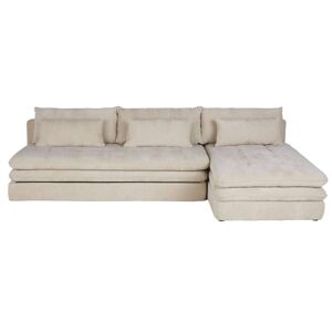 Maisons du Monde Canape d'angle convertible 3/4 places en tissu recycle beige