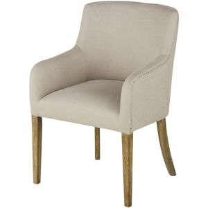 Maisons du Monde Fauteuil à dîner en lin beige ficelle Beige 60x89x62cm