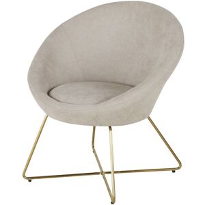 Maisons du Monde Fauteuil beige et pieds en métal doré