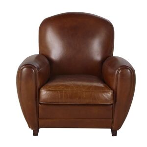 Maisons du Monde Fauteuil club en cuir marron