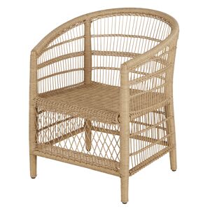 Maisons du Monde Fauteuil de jardin en resine recyclee imitation rotin Beige 68x82x68cm