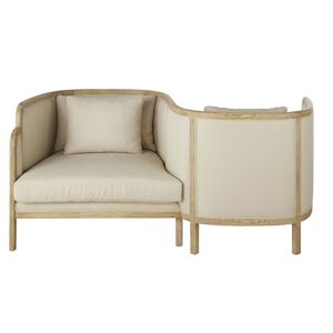 Maisons du Monde Fauteuil double en lin beige Beige 188x87x105cm