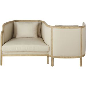 Maisons du Monde Fauteuil double en lin beige