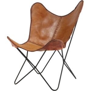 Maisons du Monde Fauteuil en croûte de cuir camel - Publicité