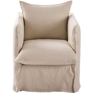 Maisons du Monde Fauteuil en lin froisse beige