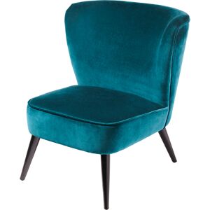 Maisons du Monde Fauteuil en velours de polyester recyclé bleu pétrole