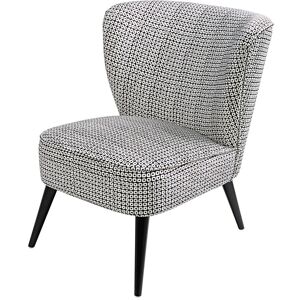 Maisons du Monde Fauteuil en velours motifs noirs et blancs Noir 63x74x73cm