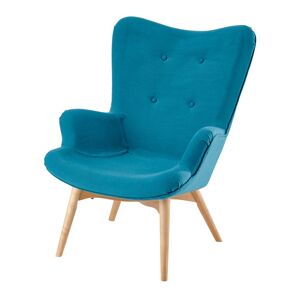 Maisons du Monde Fauteuil style scandinave bleu pétrole