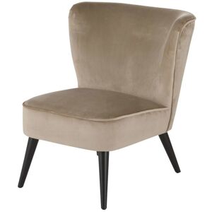 Maisons du Monde Fauteuil vintage en velours beige - Publicité