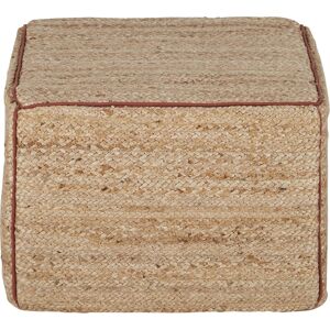 Maisons du Monde Pouf carré en jute tressé bicolore