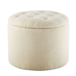 Maisons du Monde Pouf coffre capitonné crème