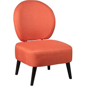 Altobuy Fauteuil crapaud tissu coloris corail Orange 59x86x66cm