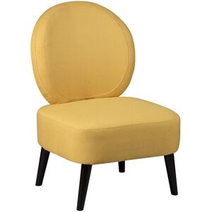 Altobuy Fauteuil crapaud tissu coloris jaune moutarde Jaune 59x86x66cm