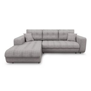 Usinestreet Canapé d'angle gauche convertible en tissu gris clair - Publicité