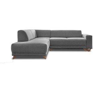 Best Mobilier Canapé d'angle gauche convertible 5 places en tissu gris Gris 250x77x192cm