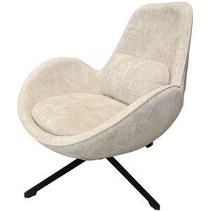 Mathi Design Fauteuil rotatif en tissu beige Beige 74x83x85cm