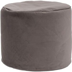 Jumbo Bag Pouf rond d'intérieur en velours onyx Gris 50x40x50cm