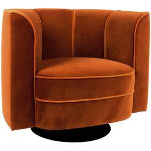 Dutchbone Fauteuil lounge en velours orange