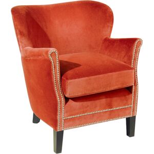 Robin des Bois Fauteuil club en velours cloute brique