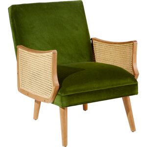 Robin des Bois CUBA - Fauteuil vintage canne vert vintage