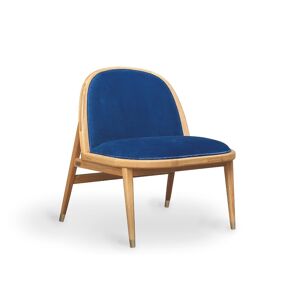 Robin des Bois Fauteuil chene et velours bleu