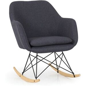 Meubles & Design Fauteuil a bascule en tissu pieds bois gris