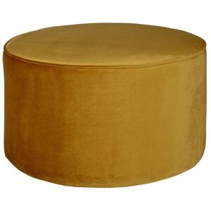 WOOOD Pouf rond en velour ocre