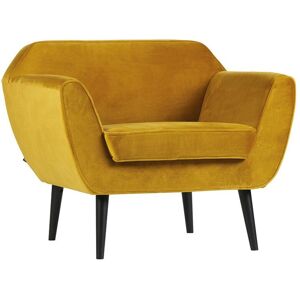 WOOOD Fauteuil en velours ocre Jaune 92x75x81cm