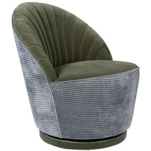 Dutchbone Fauteuil en velours vert olive - Publicité