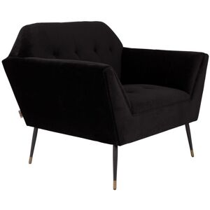 Dutchbone Fauteuil lounge en tissu noir