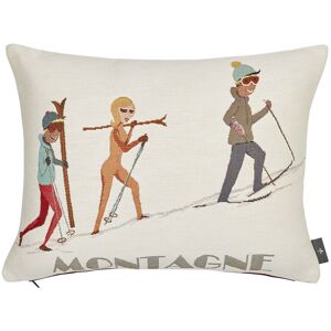 ART Coussin en tapisserie randonnee a la montagne blanc 40x50