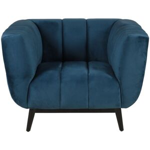 Zago Fauteuil velours bleu capitonne Bleu 86x75x106cm