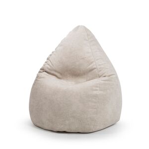 Sitting Point Pouf poire aspect cuir vielli beige 70x110