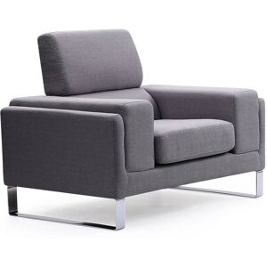 Menzzo Fauteuil tissu gris clair Gris 10x81x80cm