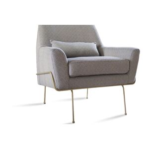 PIB Fauteuil en tissu gris et bleu Gris 82x85x79cm