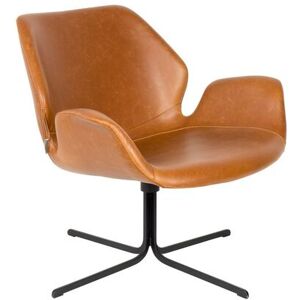 Zuiver fauteuil lounge en cuir marron