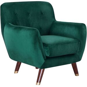 Beliani Fauteuil en velours vert emeraude