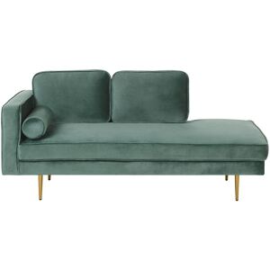 Beliani Chaise longue en velours vert menthe côte gauche