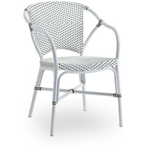 Sika Design Fauteuil repas empilable en alu et fibre synthetique blanc