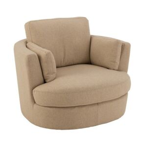 Hellin Fauteuil pivotant à 360° en tissu Beige 109x89x100cm