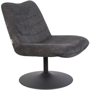 Zuiver Fauteuil lounge en velours gris anthracite