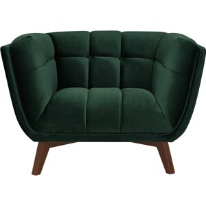 Rendez-Vous Deco Fauteuil en velours vert fonce