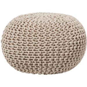 Beliani Pouf en coton beige 50 x 35 cm - Publicité