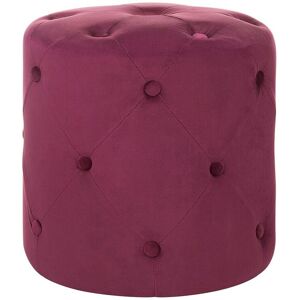 Beliani Pouf en velours rouge bordeaux 40 cm Rouge 40x40x40cm