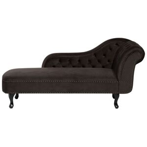 Beliani Chaise longue en tissu marron