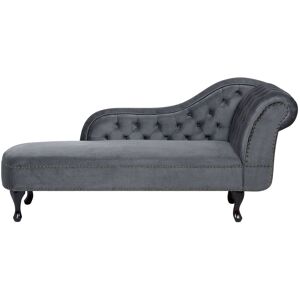 Beliani Méridienne Chesterfield côté droit en velours gris