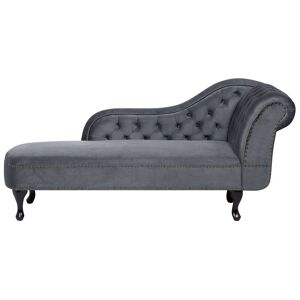 Beliani Méridienne Chesterfield côté droit en velours gris - Publicité