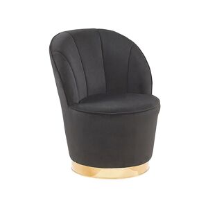 Beliani Fauteuil en velours noir