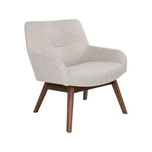 Meubles & Design Fauteuil lounge en tissu pieds bois beige