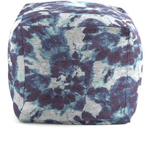 Pouf carré impression digitale style tie dye 50x50x50 cm Bleu 50x50x50cm